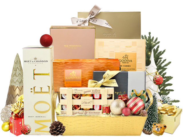 Christmas Gift Hamper - Christmas Luxury Wine And Chocolate Gift Hamper H39 - L97502 Photo