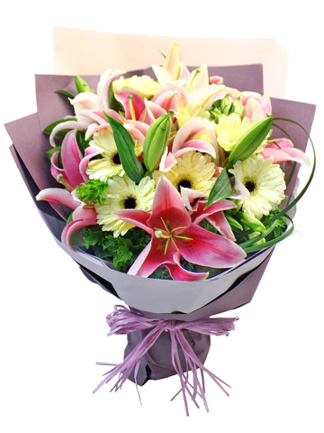 Florist Flower Bouquet - Purple Pink Bouquet - L179587 Photo