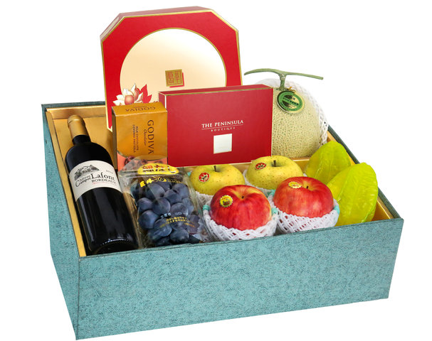 Fruit Basket - Mid Autumn Panorama Peninsula Moon Cake Fruits Gift Box M34 - 0DP0628B6 Photo